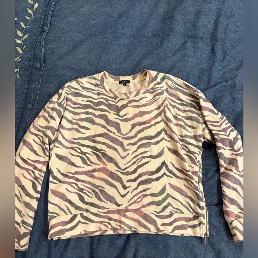 Rails Marlo Ivory Gradient Tiger Stripe Crop Terr… - image 2